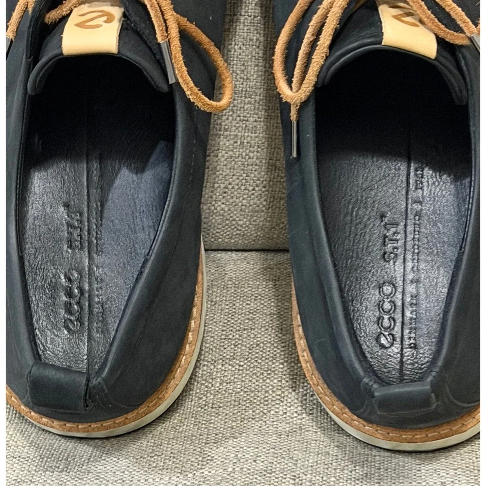 ECCO ST.1 Hybrid Lite Plain Toe Derby Shoes Navy Nubuck Mens 13 Made in Portugal